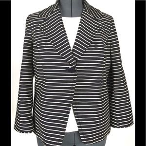 Navy blue & white stripe Coldwater Creek blazer 12